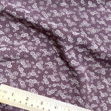 Purple/White Small Flowers Crepe Japanese Kimono Silk by the Yard   #DS1220