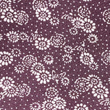 Purple/White Small Flowers Crepe Japanese Kimono Silk by the Yard   #DS1220