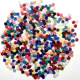 Button Confetti, 600 Micro Buttons, 1/8" 2-Hole 4mm, 12-Colors x 50 per Color, Plastic #LP-57