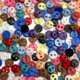 Button Confetti, 600 Micro Buttons, 1/8" 2-Hole 4mm, 12-Colors x 50 per Color, Plastic #LP-57