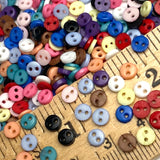 Button Confetti, 600 Micro Buttons, 1/8" 2-Hole 4mm, 12-Colors x 50 per Color, Plastic #LP-57