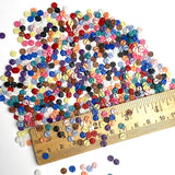 Button Confetti, 600 Micro Buttons, 1/8" 2-Hole 4mm, 12-Colors x 50 per Color, Plastic #LP-57