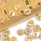 Re-Stocked, Very Tiny Abalone Rustic Mixed Beige-Gold Naturals, 1/4" Round 2-hole, 7mm, Pack of 100 Buttons # LP-62