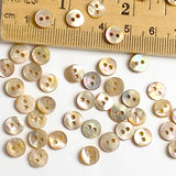 Re-Stocked VERY Tiny Abalone Mixed Gold Naturals, 1/4" Round 2-hole, 7mm, Pack of 100 Buttons # LP-62