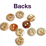 Re-Stocked, Very Tiny Abalone Rustic Mixed Beige-Gold Naturals, 1/4" Round 2-hole, 7mm, Pack of 100 Buttons # LP-62