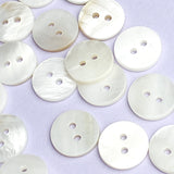 White with Butterscotch Highlights 9/16" River Shell 2-Hole 14mm Button, Bargain Pack of 80 Buttons  # LP67