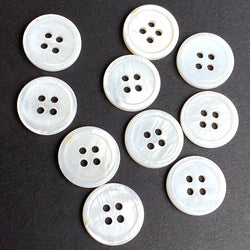 White River Shell 4-Hole 5/8" Rimmed 15mm Button, Pack of 10  # LP63