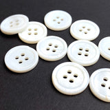 White River Shell 4-Hole 5/8" Rimmed 15mm Button, Pack of 10  # LP63