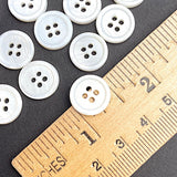 White River Shell 4-Hole 1/2" Rimmed 12mm Button, Pack of 15  # LP64