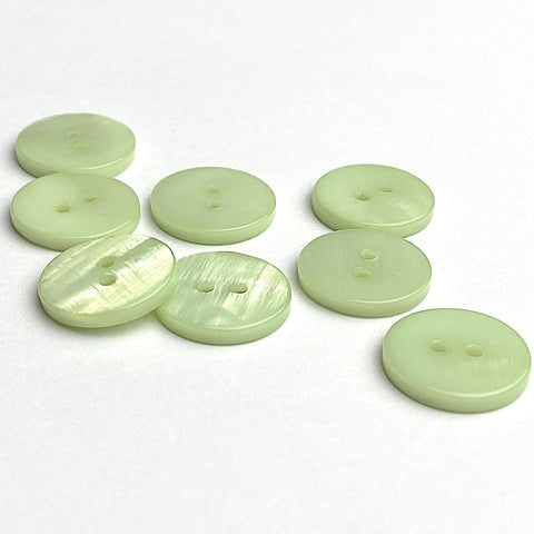 SALE,  Pastel Green River Shell 5/8" 2-hole Button, Pack of 8   #1773