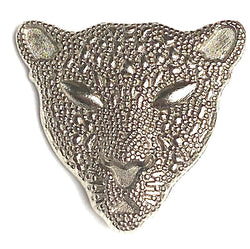 Leopard / Jaguar Silver 1" / 25mm Metal Shank Back Button, Blumenthal Germany,  # FJ-71