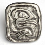 "Timur" Abstract Silver 1/2" / 11mm Metal Shank Button, From JHB Spain  # FJ-73