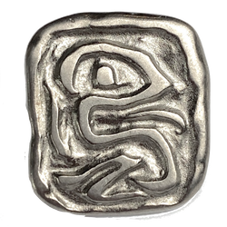 "Timur" Abstract Silver 1/2" / 11mm Metal Shank Button, From JHB Spain  # FJ-73