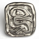 "Timur" Abstract Silver 5/8" / 15mm Metal Shank Back Button, From JHB Spain  # FJ-72