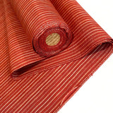 Tomato Red Pinstripe Vintage Kimono Yarn Dyed Silk from Japan By the Yard # 644