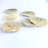 Pearly Taupe Hexagon Mother of Pearl Shell 2-Hole Button, 7/8", Pack of 6,  #23109