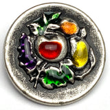 Autumn Festival 7/8" Hand-Painted Metal 23mm Shank Back Button, Italy, # FJ-87