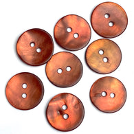 Rust/Copper Velvet Agoya Shell 5/8" 2-hole Button, Pack of 8  #SK-1220