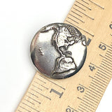 Planet Earth Button, Pewter, 7/8" Danforth USA, 22mm Shank Back # FJ-96