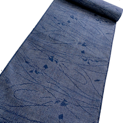 Navy Buds and Blossoms Ikat, Vintage Kimono Silk from Japan By the Yard  #285