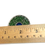 Green Medallion Pewter Button, Large 1.5" Danforth USA, 37mm Shank Back # FJ-98
