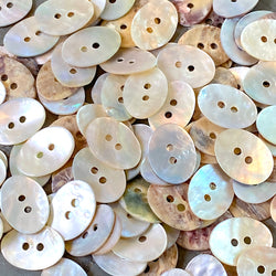 Bulk Bargain: Oval Moonrise Mother of Pearl 5/8" Iridescent Button 15mm, Pack of 100 #MUN527