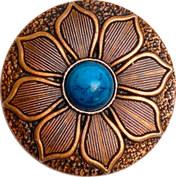 Starflower with "Turquoise" Copper Screw Back Concho, Copper 1.5"  #SWH-119