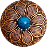 Starflower with "Turquoise"  1-1/2" Copper Screw Back Concho, Copper 1.5"  #SWH-119