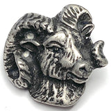 Ram's Head Pewter Button, 1" Shank Back 25mm USA-Made  # SW-306