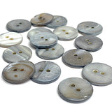 11/16" Silver-Gray Semi Rustic 18mm Shell, 2-Hole, Pack of 22 Buttons, #23-204
