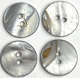 11/16" Silver-Gray Semi Rustic 18mm Shell, 2-Hole, Pack of 22 Buttons, #23-204