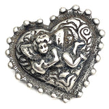 Heart with Cupid Pewter Button, 1" Shank Back 25mm USA-Made  # SW-310