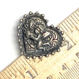 Heart with Cupid Pewter Button, 1" Shank Back 25mm USA-Made  # SW-310