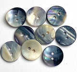 Mermaid's Indigo 5/8" Blue Mussel Shell Buttons, Pack of 9   #23-92