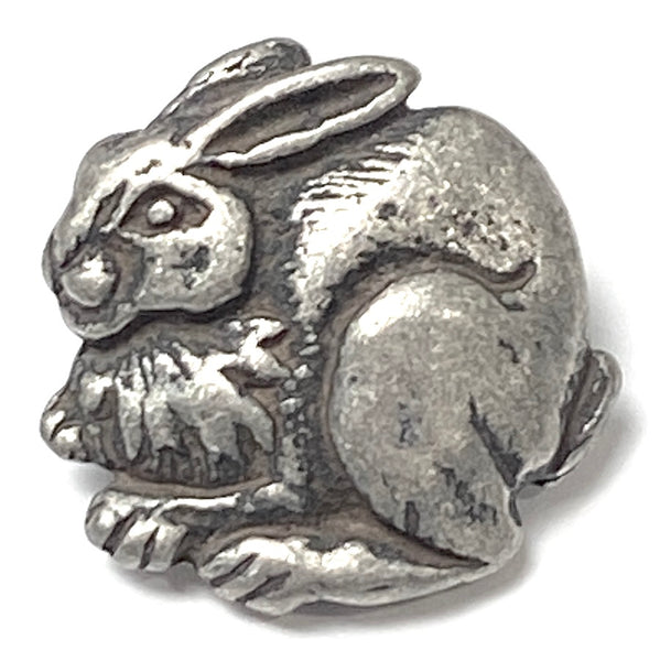 Rabbit Pewter Bunny Button, 7/8" Shank Back 22mm USA-Made  # SW-311