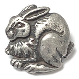 Bunny Rabbit Pewter Button, 7/8" Shank Back 22mm USA-Made  # SW-311