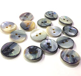 New Size: Mermaid's Indigo 7/16" Blue Mussel Shell Buttons, 11mm Pack of 20 Buttons $9   #KB-810