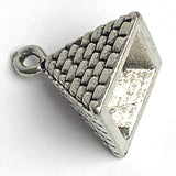 Pyramid Four Sided 3D Pewter Charm/Jewelry Component/Pendant, 5/8" USA, 16mm  # FJ-100