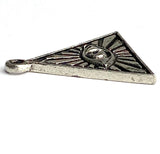 Egyptian Pyramid Eye, Pewter Charm/Pendant, 7/8" 22mm  # FJ-102