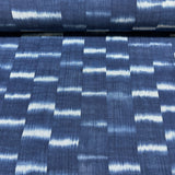 Indigo Kasuri Crepe Cotton Ikat from Japan 40" Wide, By the Half Yard # NS-41