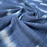 Indigo Kasuri Crepe Cotton Ikat from Japan 40" Wide, By the Half Yard # NS-41