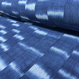 Indigo Kasuri Crepe Cotton Ikat from Japan 40" Wide, By the Half Yard # NS-41