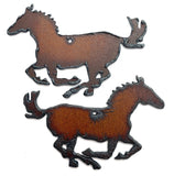 NOT MANY LEFT:  Running Horse in Rusted Iron Pendant 2.75"  #RST 161
