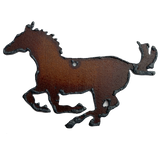 ONLY 5 LEFT:  Running Horse in Rusted Iron Pendant 2.75"  #RST 161