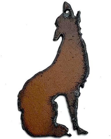 SALE Coyote Rusted Iron Pendant 2.5"  #RST 3037