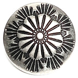 Tiny Feathered Flower 1/2" Button, Large Shank Nickel Silver #SW-314