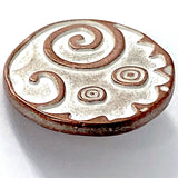 Re-Stocked, Copper/White Swirls Metal Button 7/8". #SWC-84