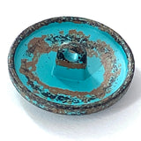 Re-Stocked, Ancient Flower Blue Copper Metal Button 7/8". #SWC-85