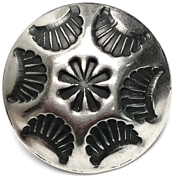 Tiny Star Feathers 1/2" Button, Shank Back, Nickel Silver #SW-315