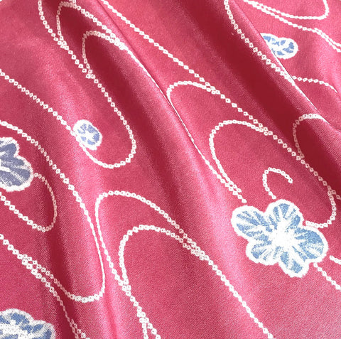 Raspberry Faux Silk Kimono Poly Crepe from Japan By the Yard #767